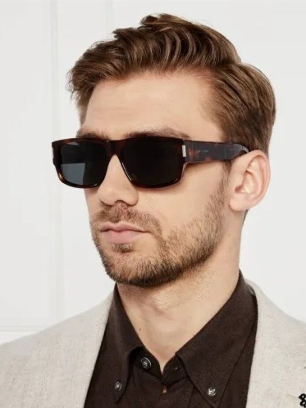 New Saint Laurent Sunglasses SL689 002 Havana Gray Square Eyewear
